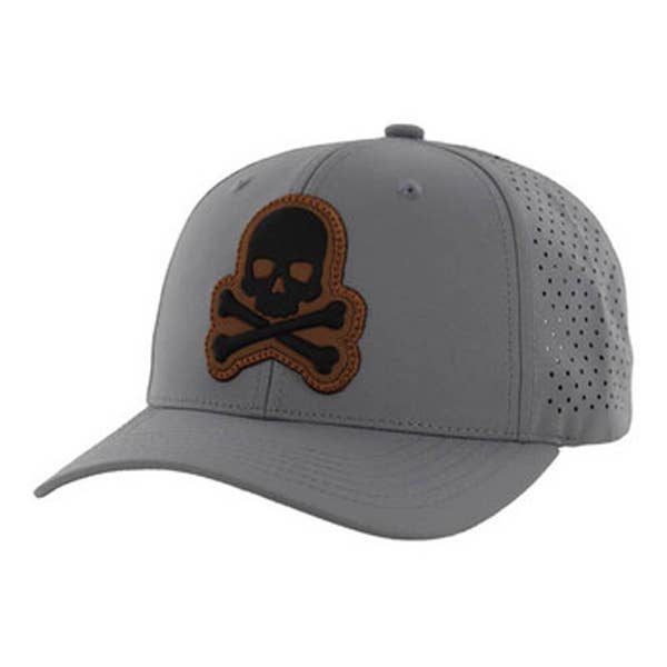 Crossbone Skull Hydro Perforated Adjustable Cap for wholesale by S & J Gift Inc