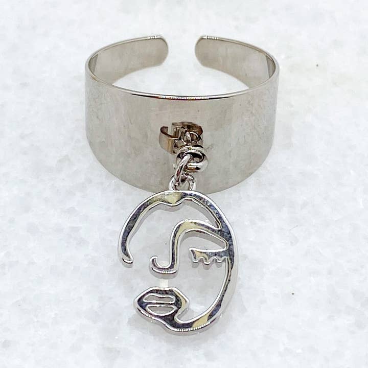 Silver Face Adjustable Ring for wholesale by Lyscie Créations