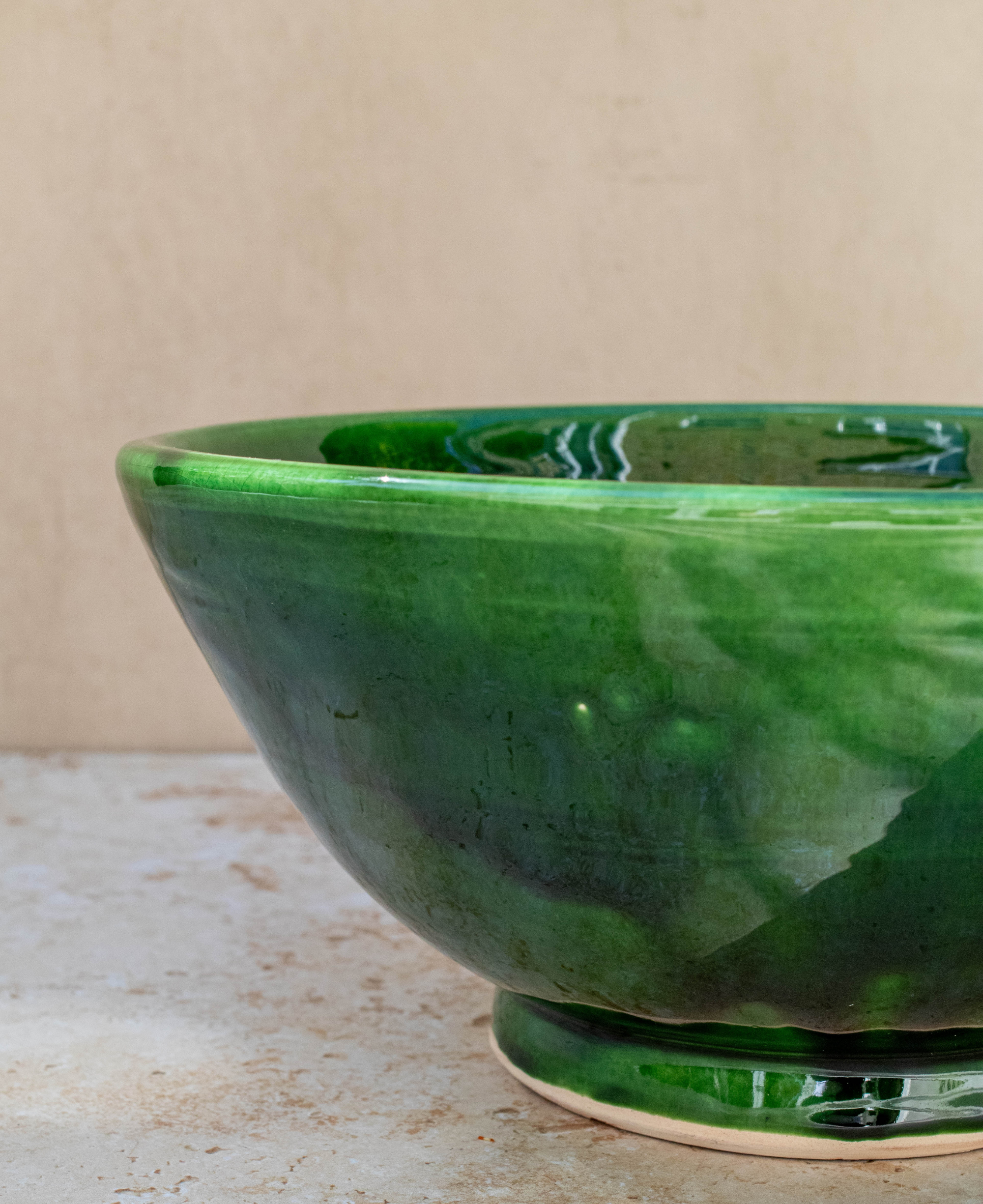 Maison Berber - Wholesale Bowl - Tazekka Large Green Moroccan Ceramic Bowl2