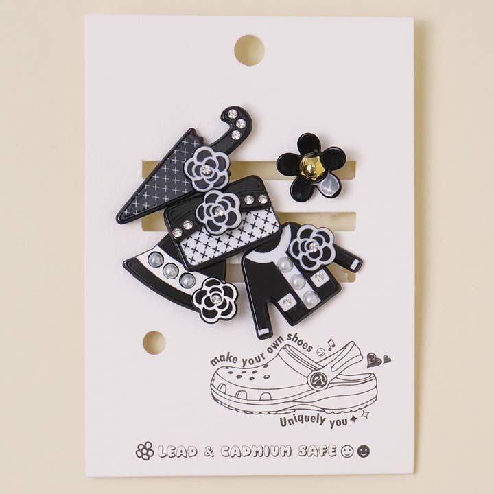 BLK Crocs Charm Bling Set - 5 pairs for wholesale on Faire