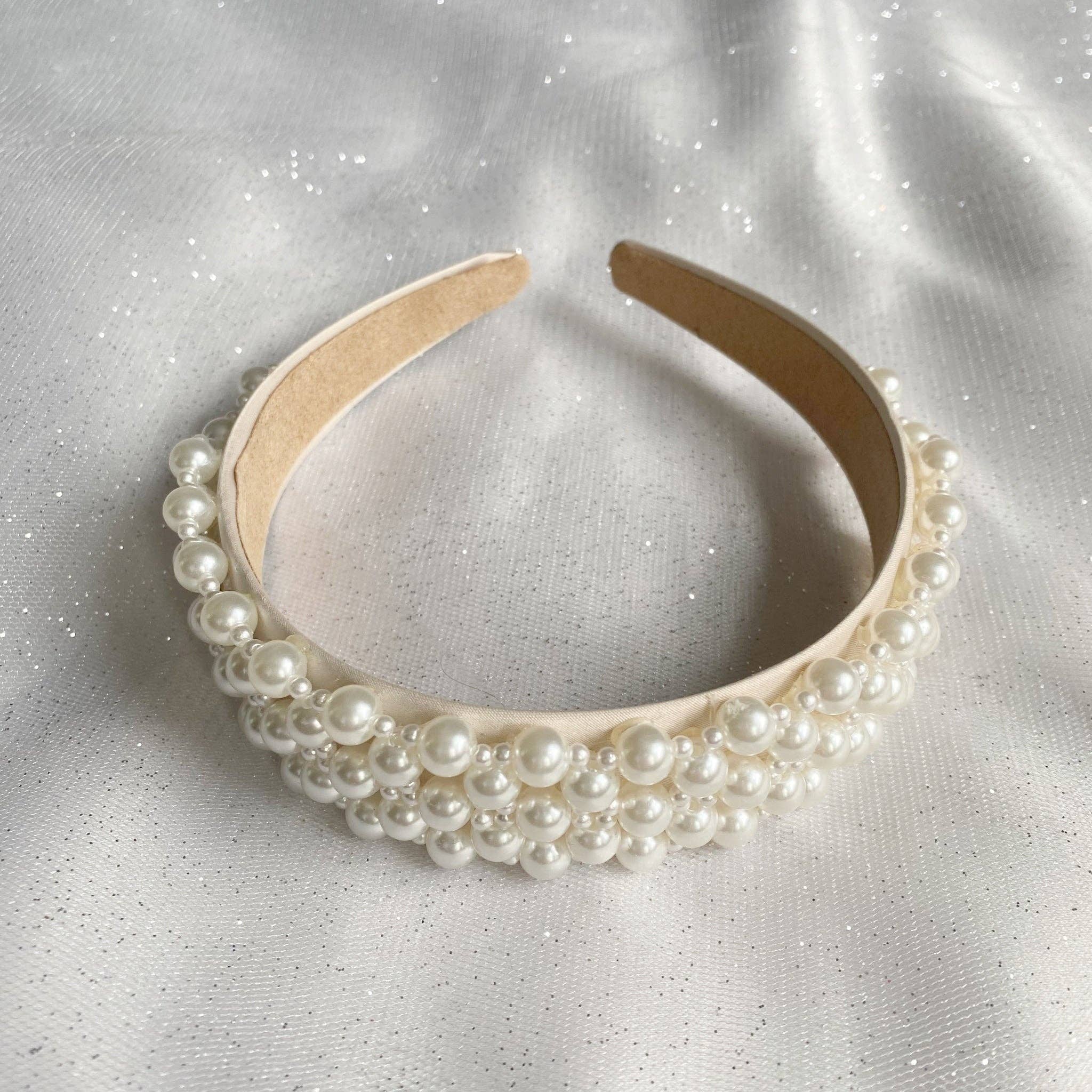 QueenMee Accessories - Wholesale Fashion Headband - Women's - Pearl Headband Woven1
