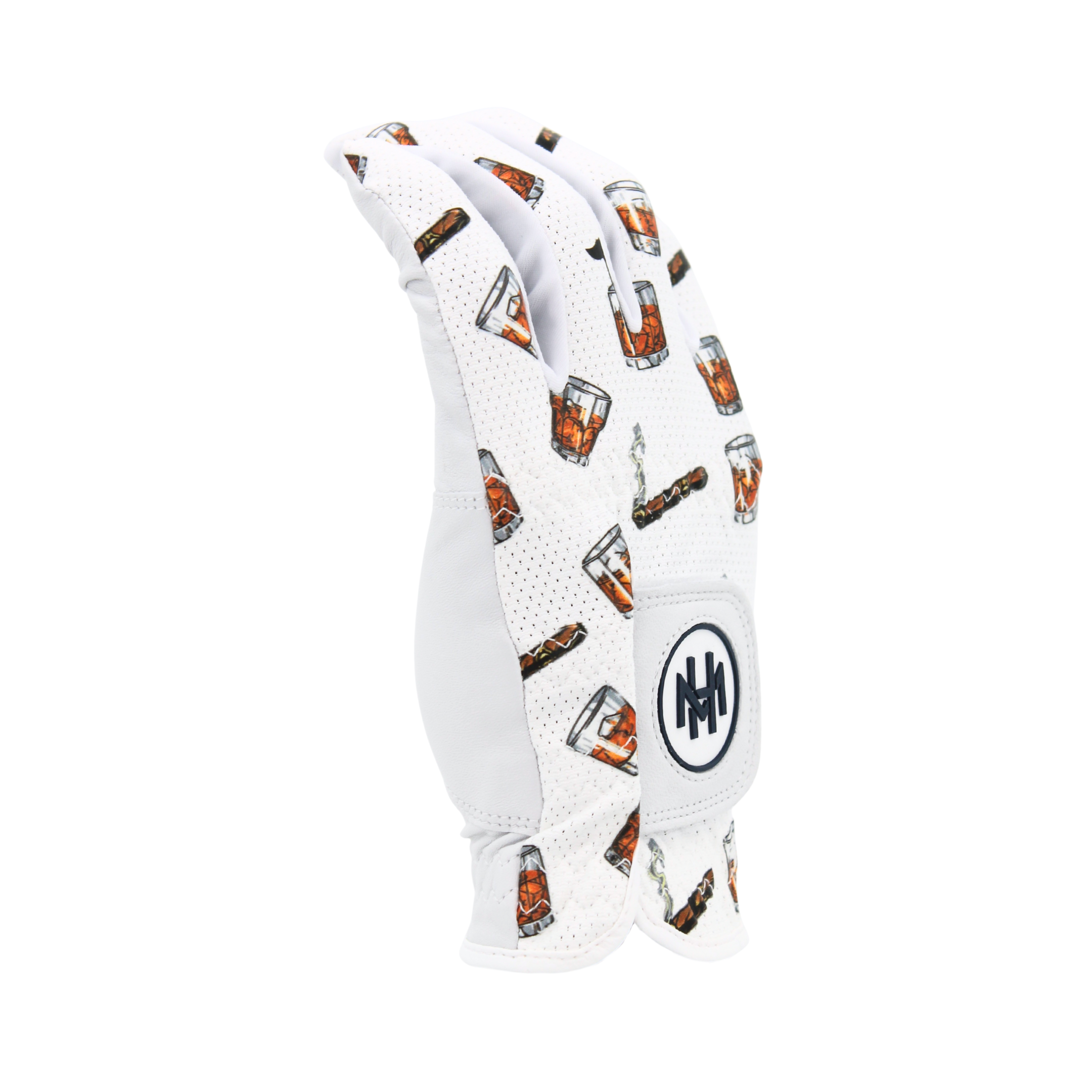 Whiskey & Cigar WHT Men's Golf Glove | MULLIGAN HOOLIGAN® for wholesale on Faire1