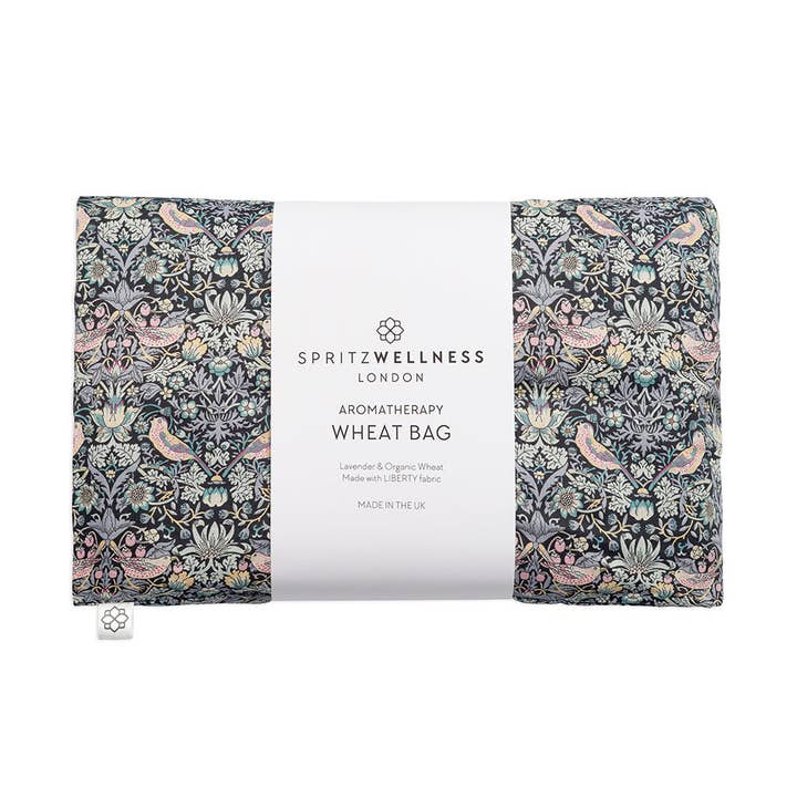 Aromatherapy Liberty Print Wheat Bag - Strawberry Thief Grey for wholesale by Spritz Wellness