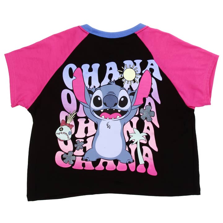 Penguin Kids Wear - Wholesale Screen Printed T-Shirt - Kids - DISNEY STITCH Girls Crop T-Shirt