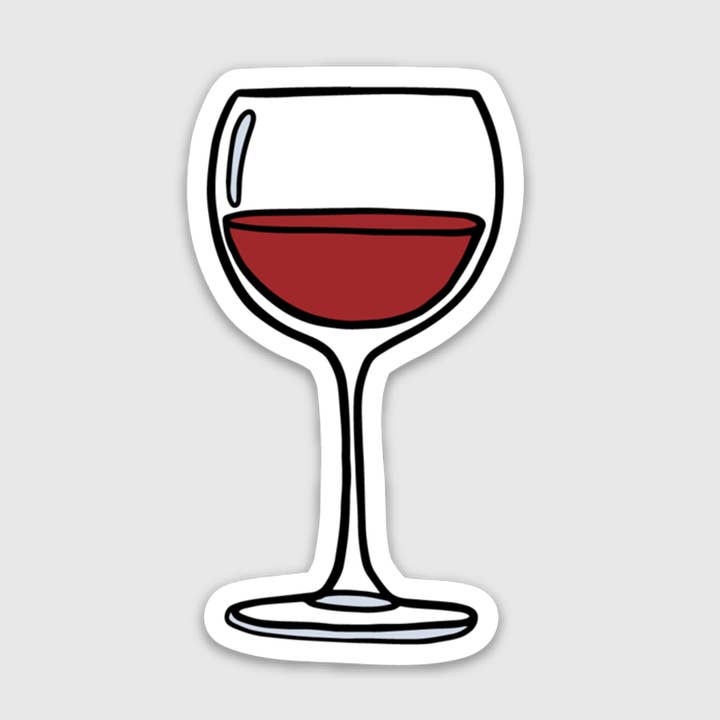 Wine Glass Sticker for wholesale by Brittany Paige