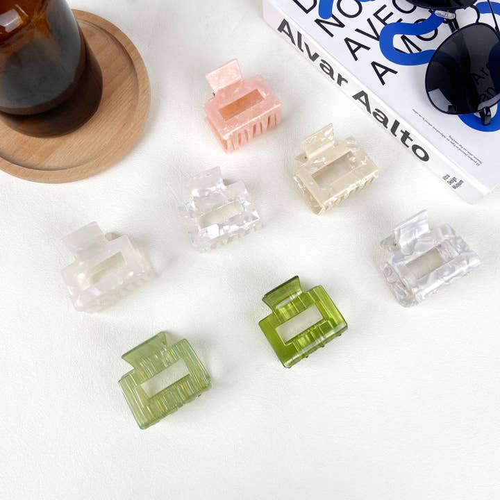 Acetate Square Hair Clips Multicolor Small Claw Clip for wholesale by TheDivaSoap