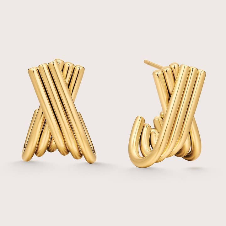 Cross Ribbed Earrings for wholesale by Saint Fatale