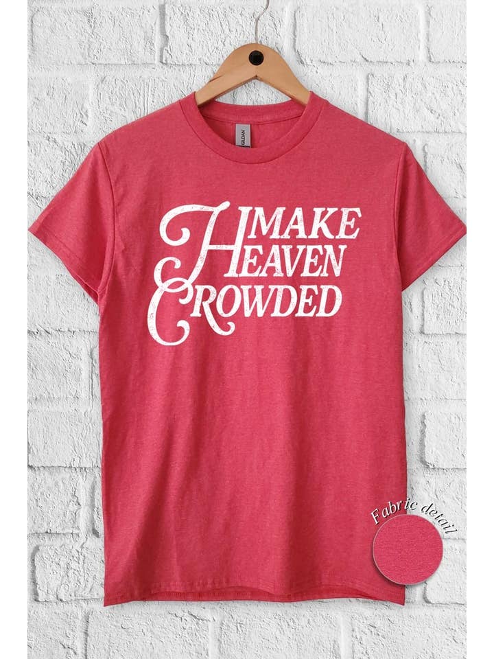 Pink Irene Wholesale - Wholesale Shirt - Women's - Make Heaven Crowded Graphic Heavy Cotton Tee6