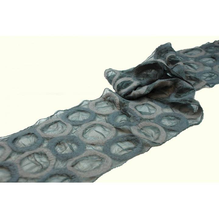 BNB Crafts Inc. - Wholesale Scarf - Women's - Gray Circle Felted Chiffon Scarves1