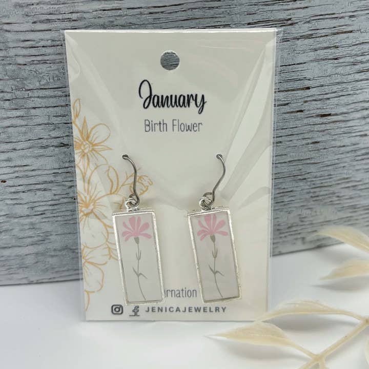Jenica Jewelry - Wholesale Dangle Earrings - Birth Flower Earrings- Multiple Options15