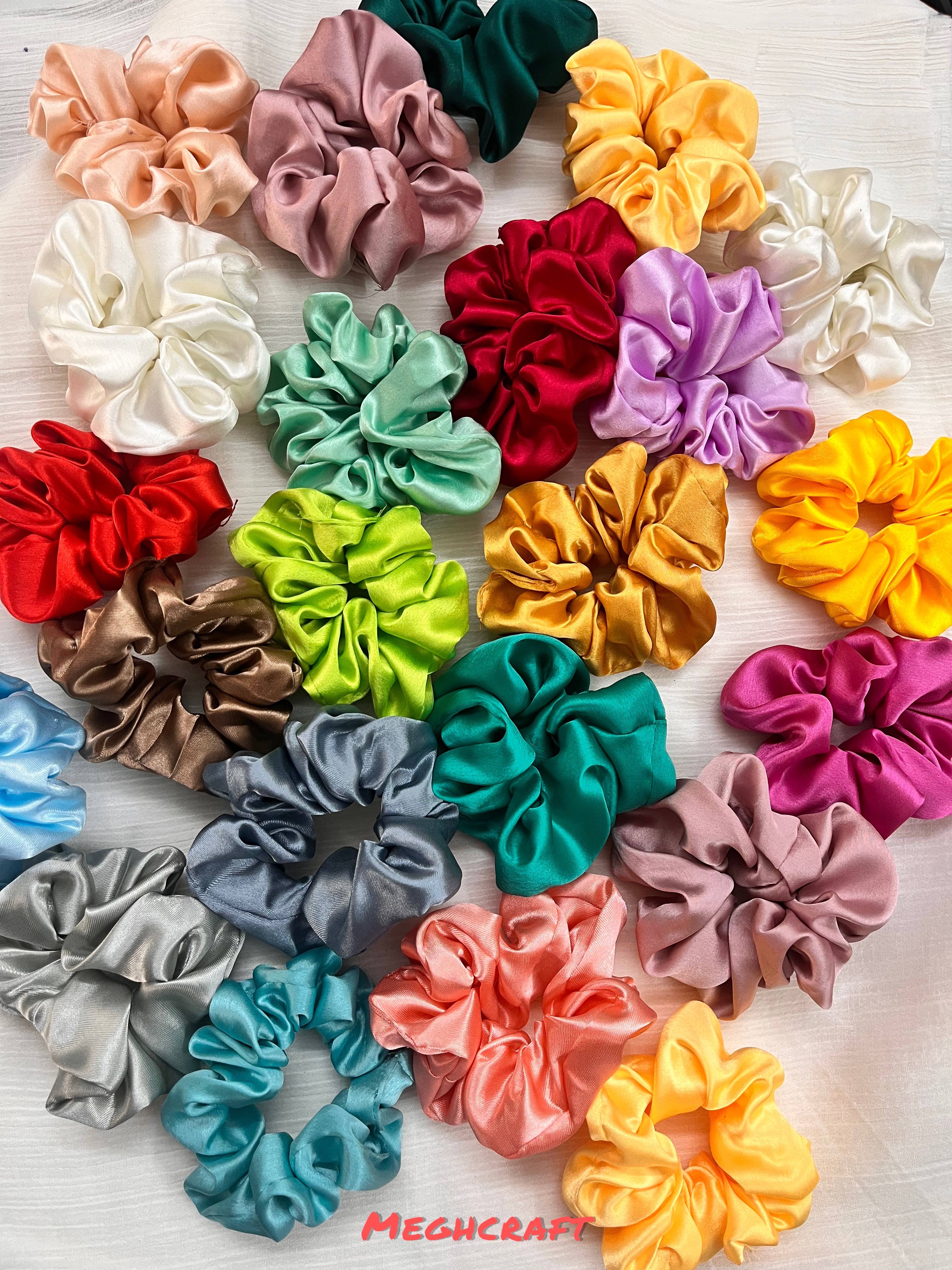 Meghcraft - Wholesale Scrunchie - Women's - Hair Scrunchies-Satin Scrunchies Bulk-Silk Scrunchy for Buns1