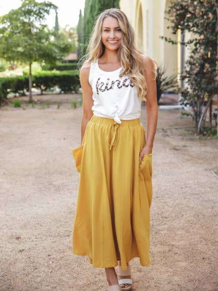 Tickled Teal - Wholesale Skirt - Women's - The Olive Pocket Skirt7