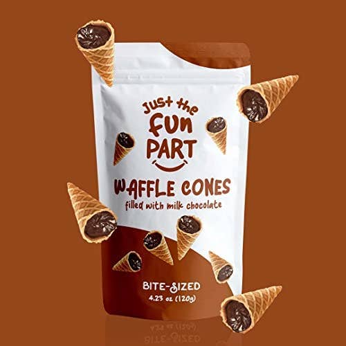 Just the Fun Part - Wholesale Chocolate Covered Sweets - Just The Fun Part - Milk Chocolate Mini Waffle Cones 4.23oz2