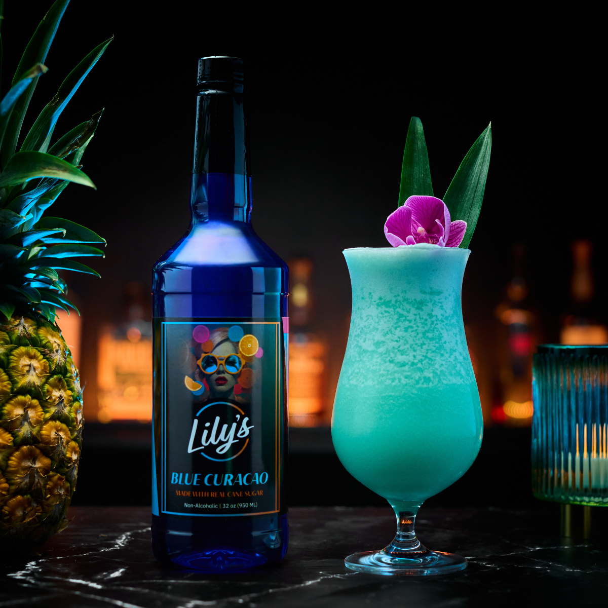 Liquid Alchemist Syrups - Vente Mélange/sirop pour cocktails - Lily's Blue Curaçao, lot de 61