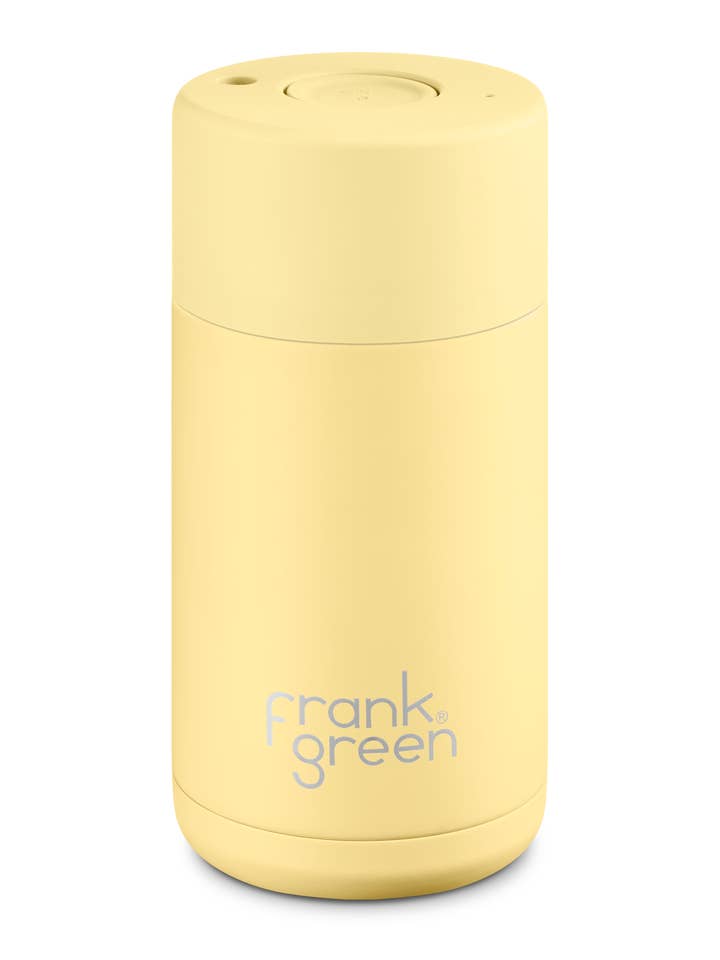 12oz/355ml Reusable Cup Buttermilk with Push Button Lid for wholesale by frank green