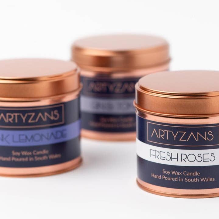 White Label roségouden tinnen kaars 250 ml voor wholesale door Little Bit Different