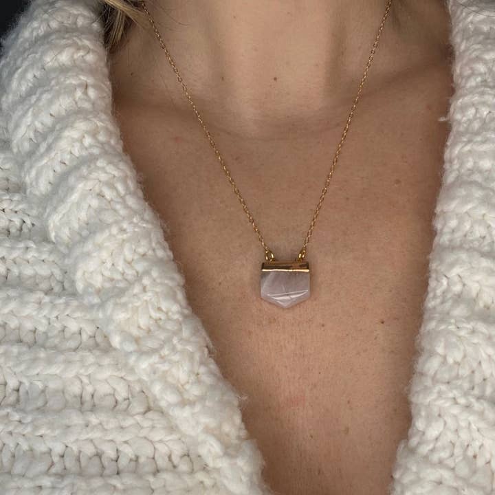 Old Post Company – wholesale Pendant/charm necklace – Bliss Necklace- Rose Quartz2