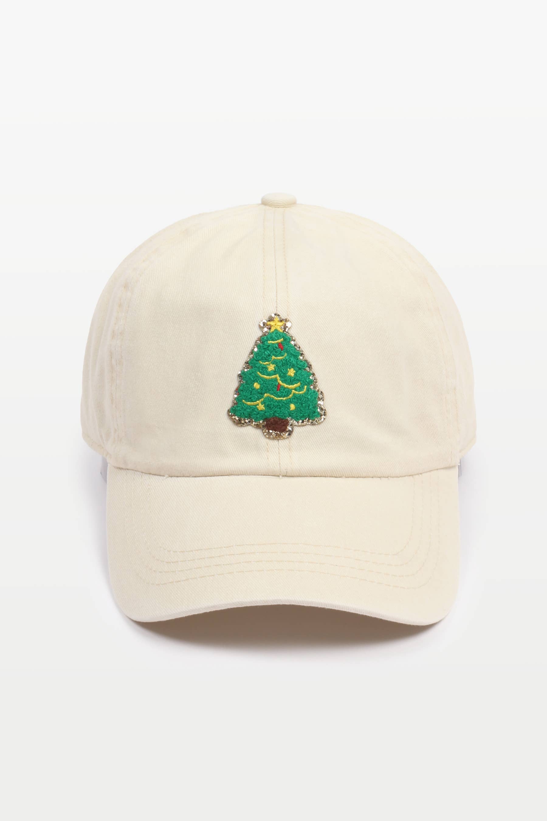 David And Young - Wholesale Baseball Cap - Unisex - CHRISTMAS TREE Chenille Gold Glitter Patch Baseball Caps0