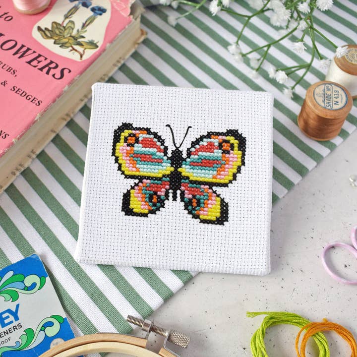 'Butterfly' Mini Cross Stitch Kit for wholesale by The Make Arcade