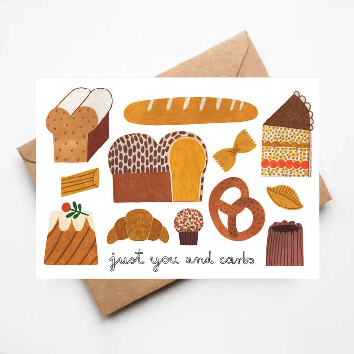 KOHLEHYDRATE-Karte für den Großhandel von Daria Solak Illustrations