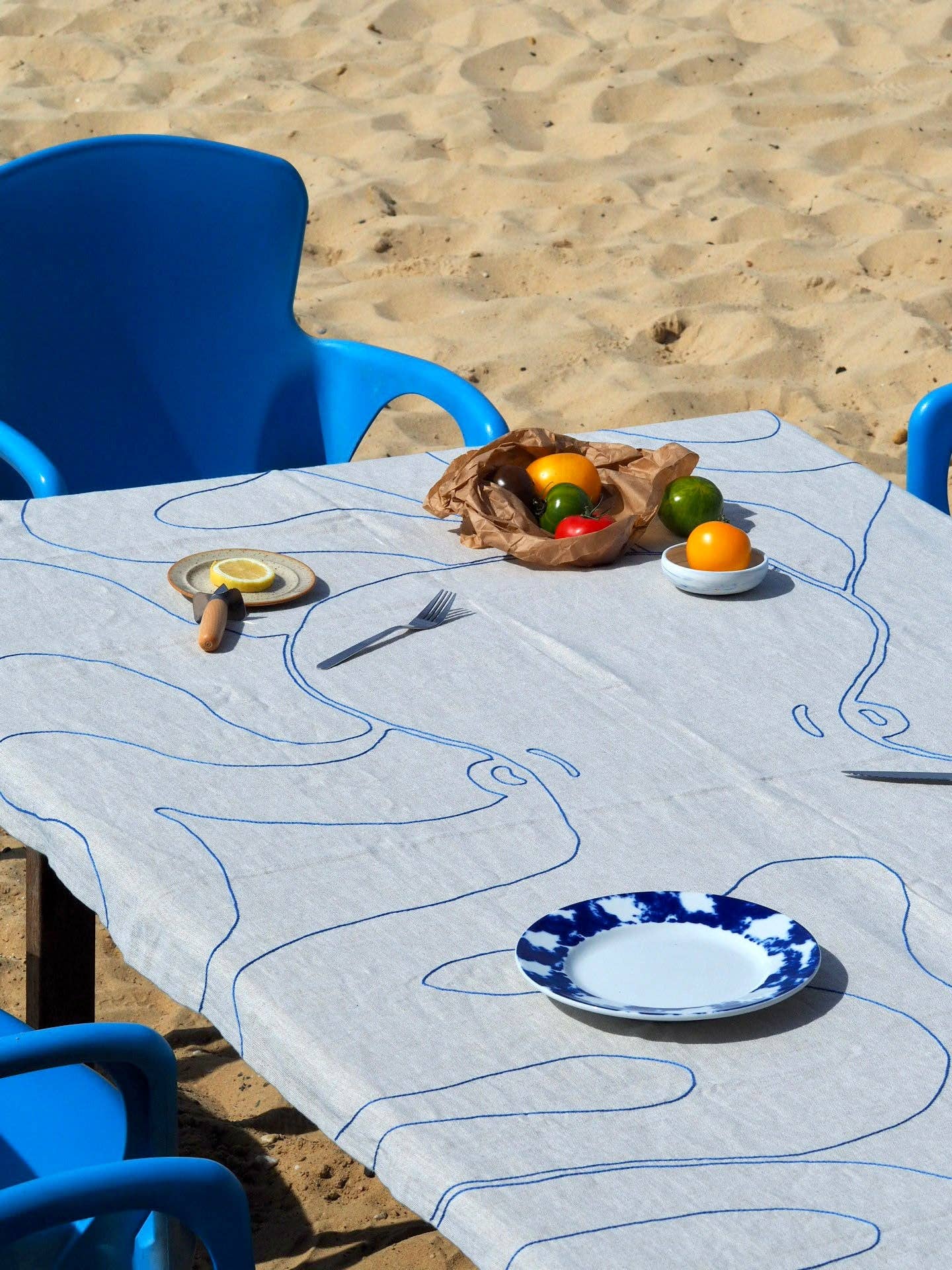 À bientôt – Toalha de mesa por atacado – Toalha de Mesa de Linho Orgânico Le Poulpe2