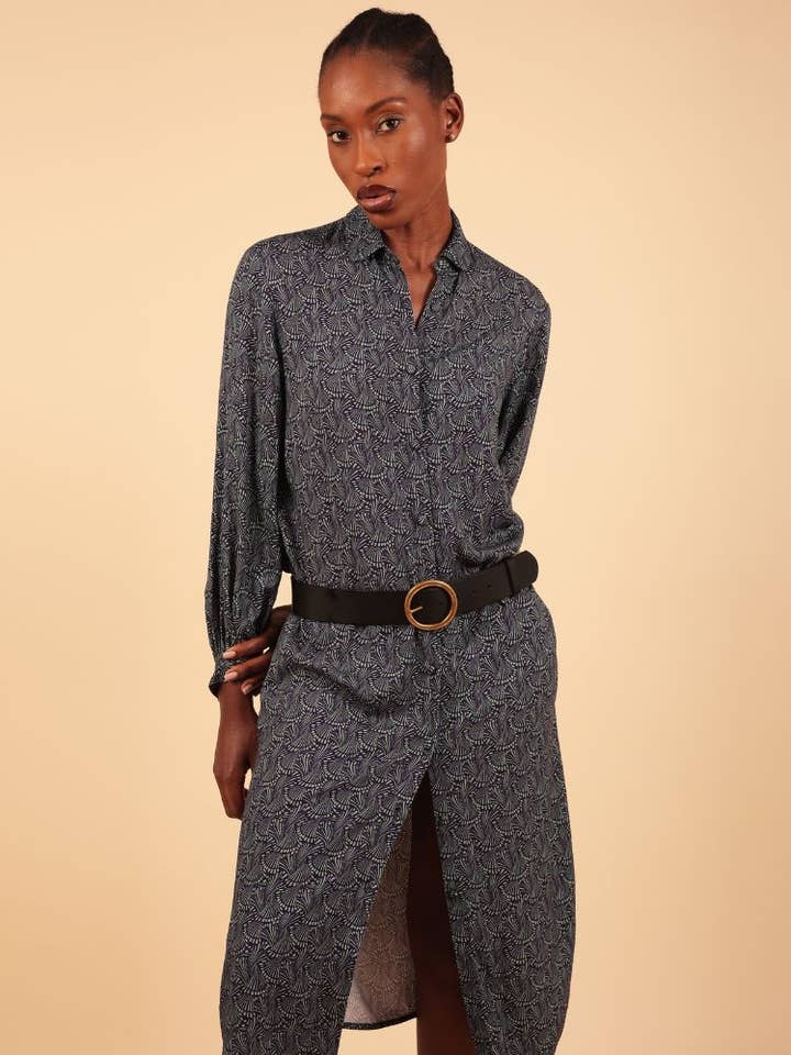 Tumbine Printed Shirt Dress With Belt for wholesale by IN OUR NAME