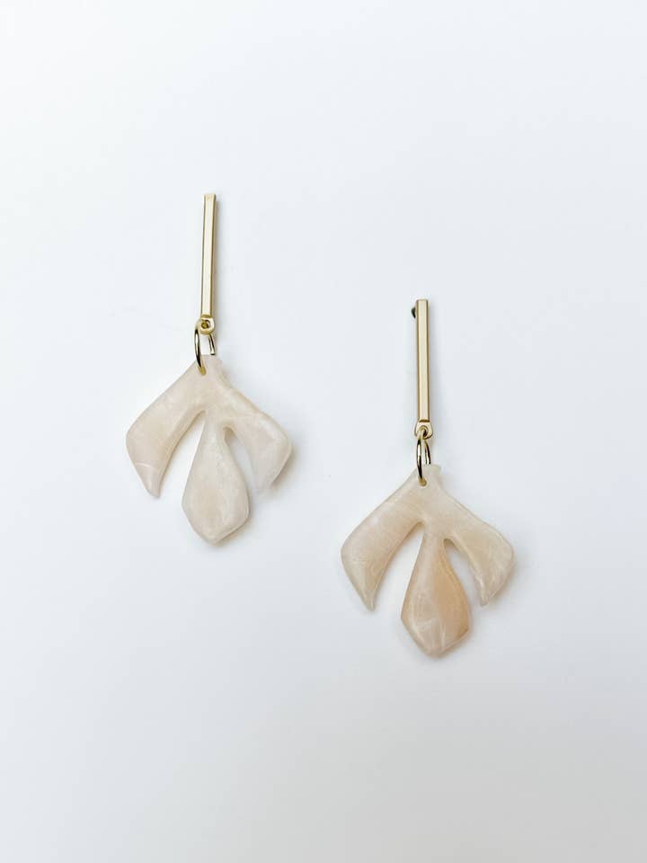 Giana | Rose Quartz | Polymer Clay Earrings | Signature Coll for wholesale by Aves + Brit | Handmade Midwest Modern Jewelry