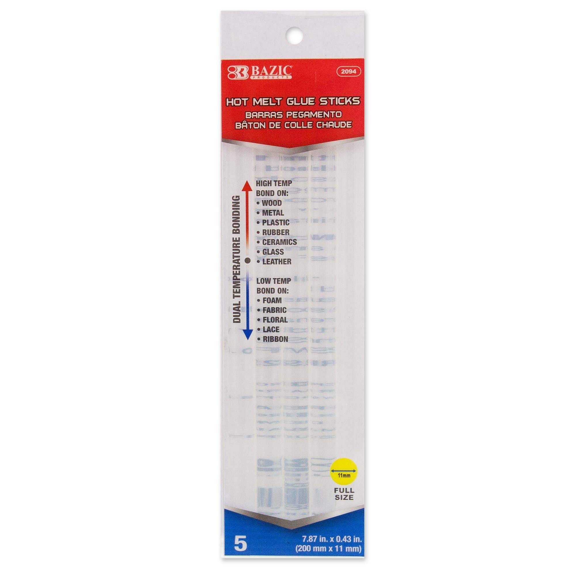 Luna Office Supply -  Everyday Essential - Wholesale Glue - Dual Temperature Full Size Hot Melt Glue Sticks - Box of 52