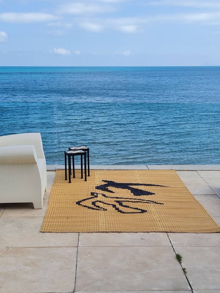 Konstmatta ASFOUR 170x240 – handvävd fågel för wholesale av LA FIBRE ARTISANALE