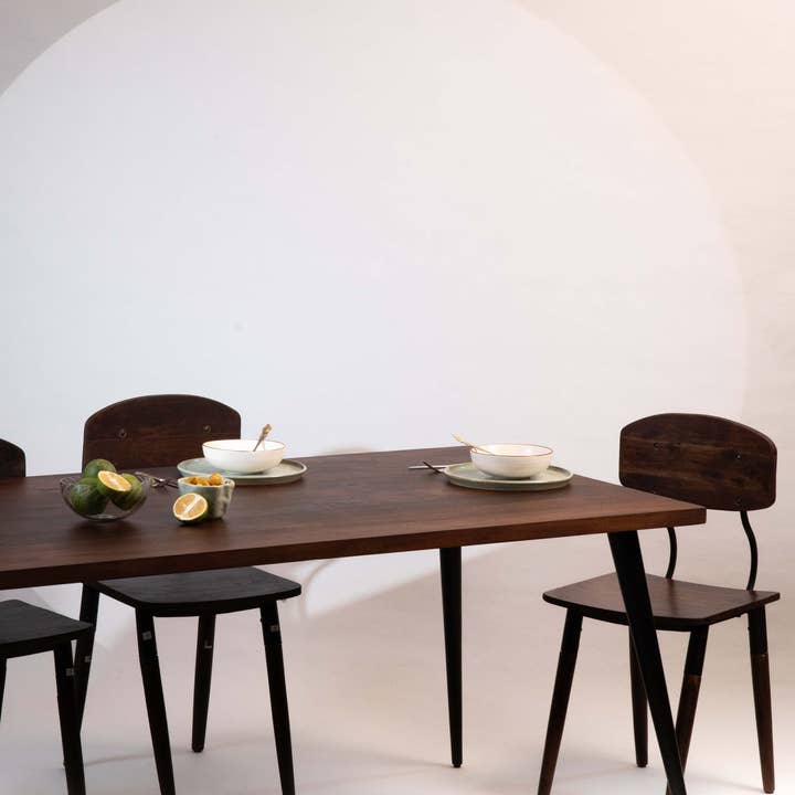 Handmade Eco-Friendly Walnut Black Rectangle Table 70x36x30
for wholesale by BBH Homes LLC