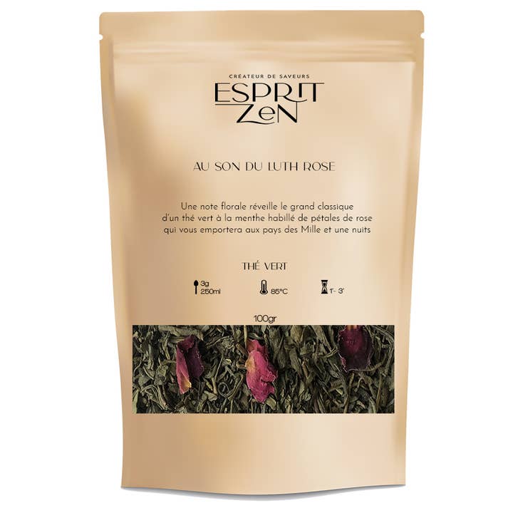 Au Son du Luth rose - Thé vert - Sachet 100g pour la vente par Esprit Zen