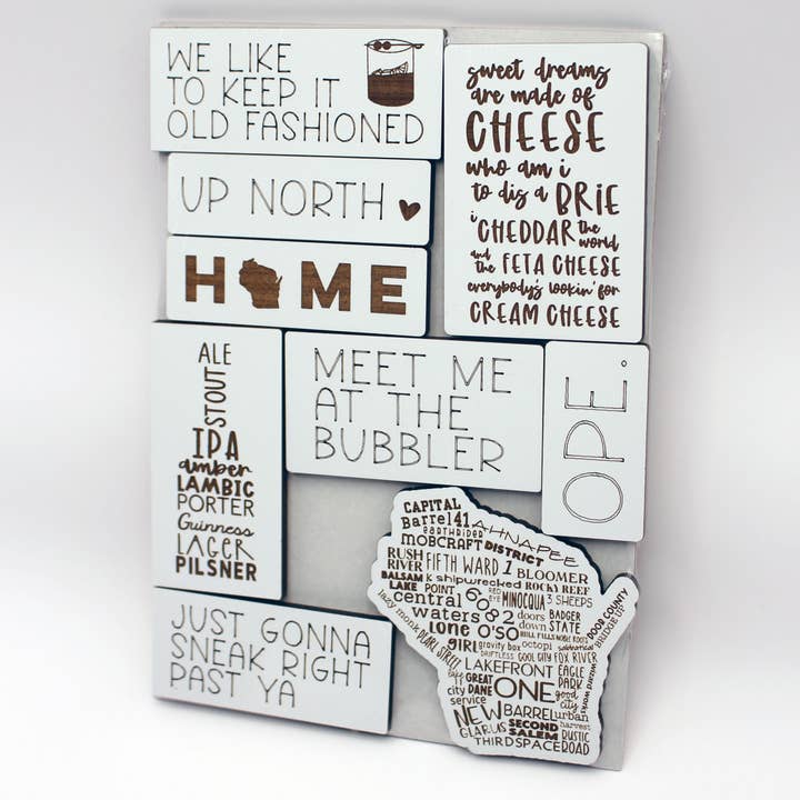 Novotny Designs - Wholesale Magnet - Wisconsin themed refrigerator magnet set5