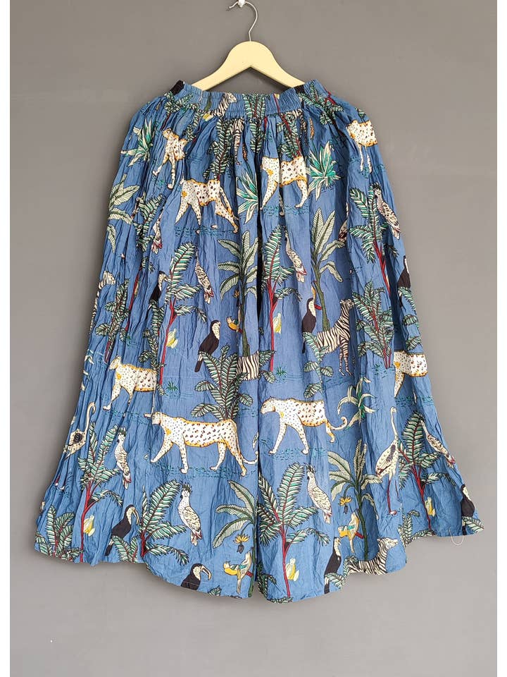 Bhawana Handicrafts - Wholesale Skirt - Women's - Indian Cotton Block Print Handmade Bohemian Floral Skirt1