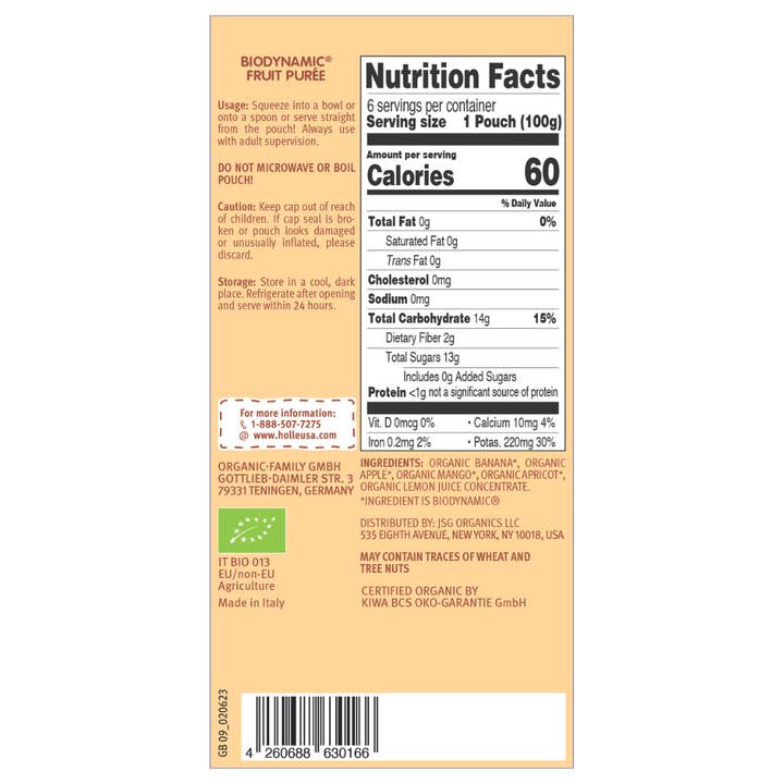 Holle USA - Wholesale Baby Food - Holle Biodynamic Baby Food Pouches: Banana Llama (12 pack)2