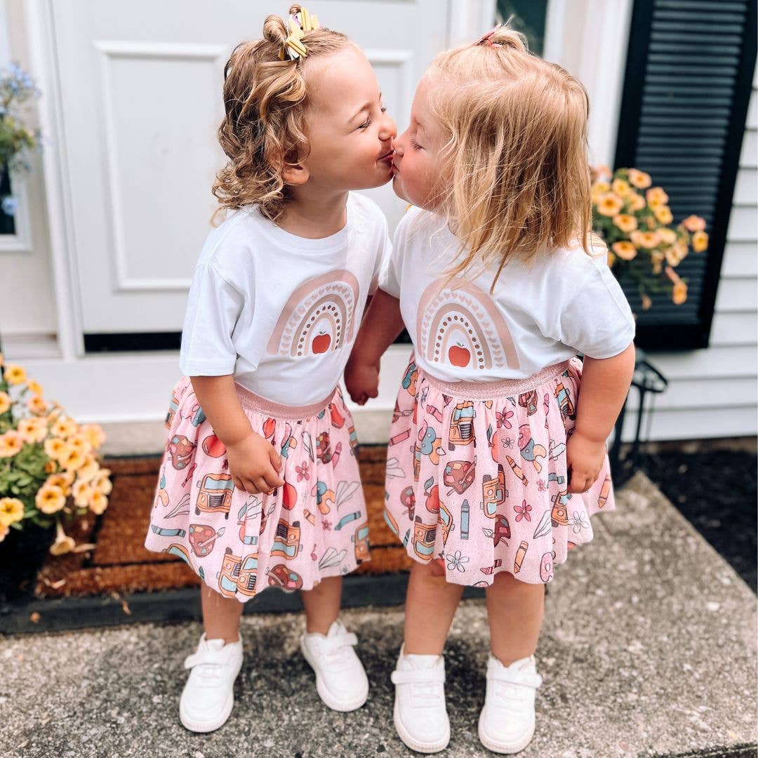 Sweet Wink - Wholesale Screen Printed T-Shirt - Kids - Apple Rainbow Short Sleeve T-Shirt - Girls Clothes2