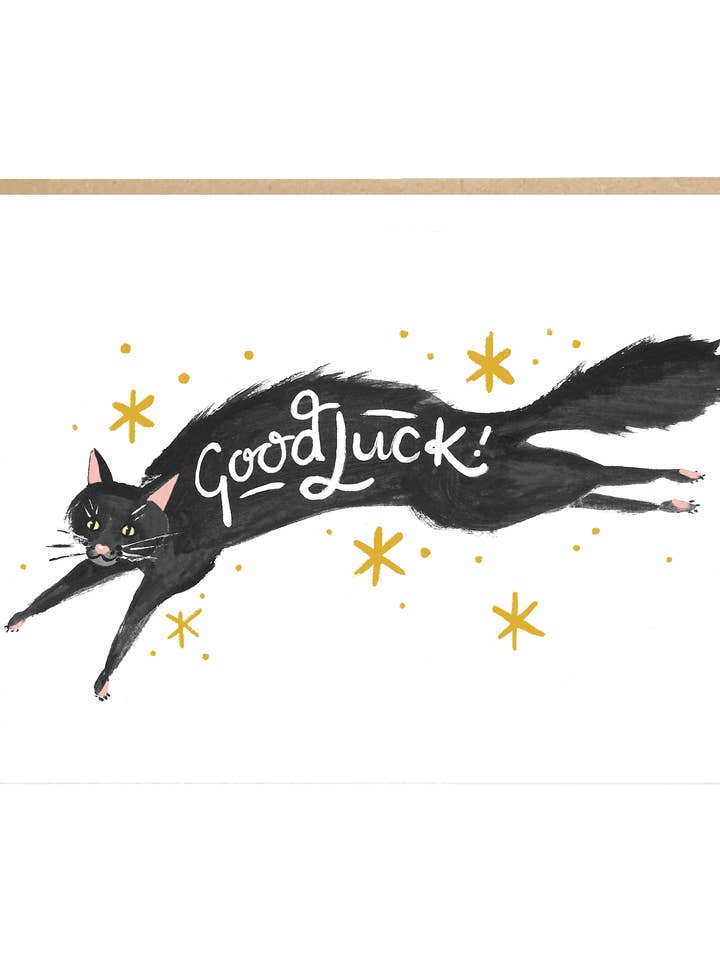 Cartão de Boa Sorte das Bruxas Gato Preto por atacado de Jade Fisher