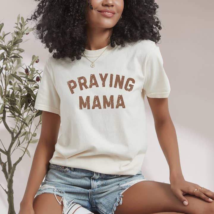 Hey Jude Graphic Tees - Wholesale Screen Printed T-Shirt - Women's - Praying Mama Tee2
