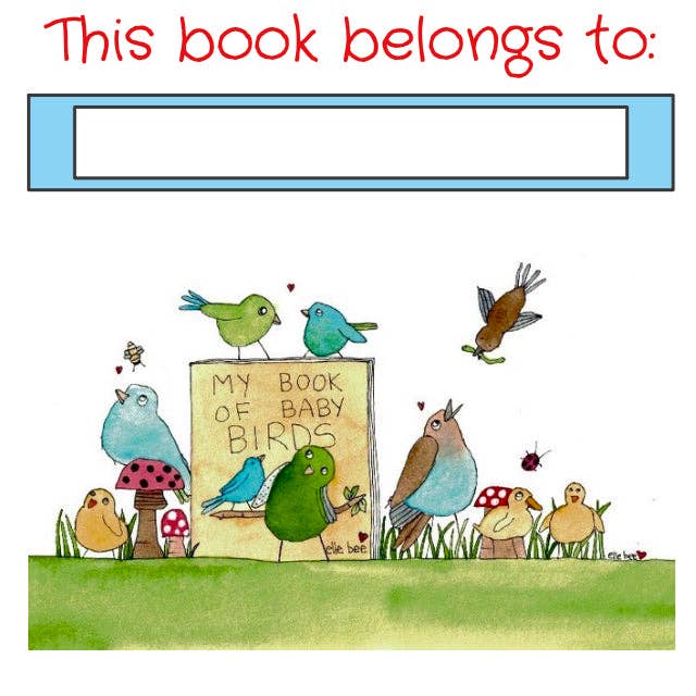 Ex-libris - Set de 6 - Baby Birds pour la vente par Elle Bee Art Studio