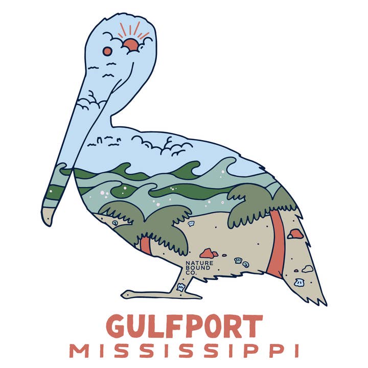 Autocollant "Côté Quai" Plage Pelican | Édition Gulfport pour la vente par Nature Bound Co
