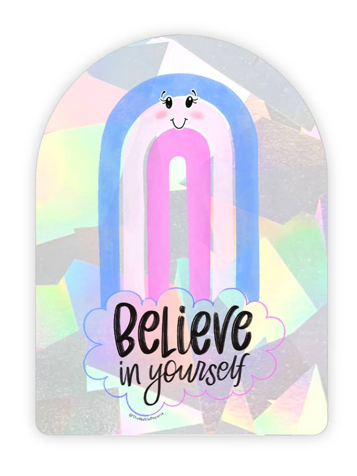 Believe | LGBTQIA+ Queer Suncatcher Rainbow Window Decal for wholesale by The Noble Paperie