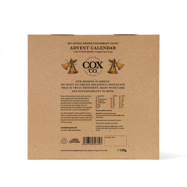 Cox&Co - Wholesale Advent Calendar - Advent Calendar - 60% Dark Chocolate 2