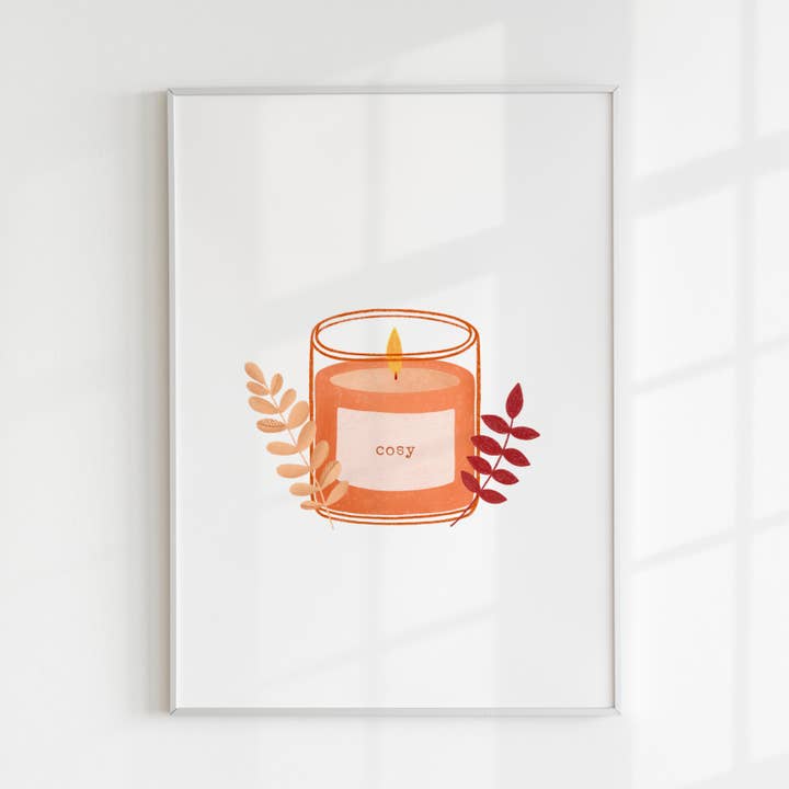 Gezellige kaarsillustratieprint voor wholesale door Kalm Lettering