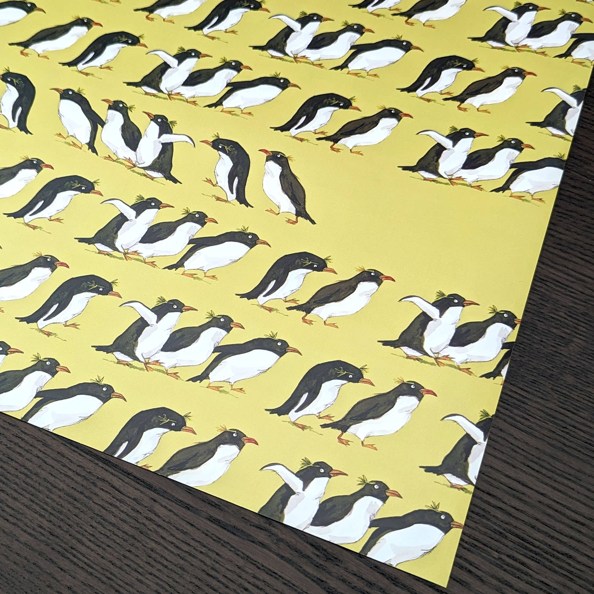 Hes Designs - Wholesale Flat Wrap - Macaroni penguin gift wrap, funny penguin wrapping paper6