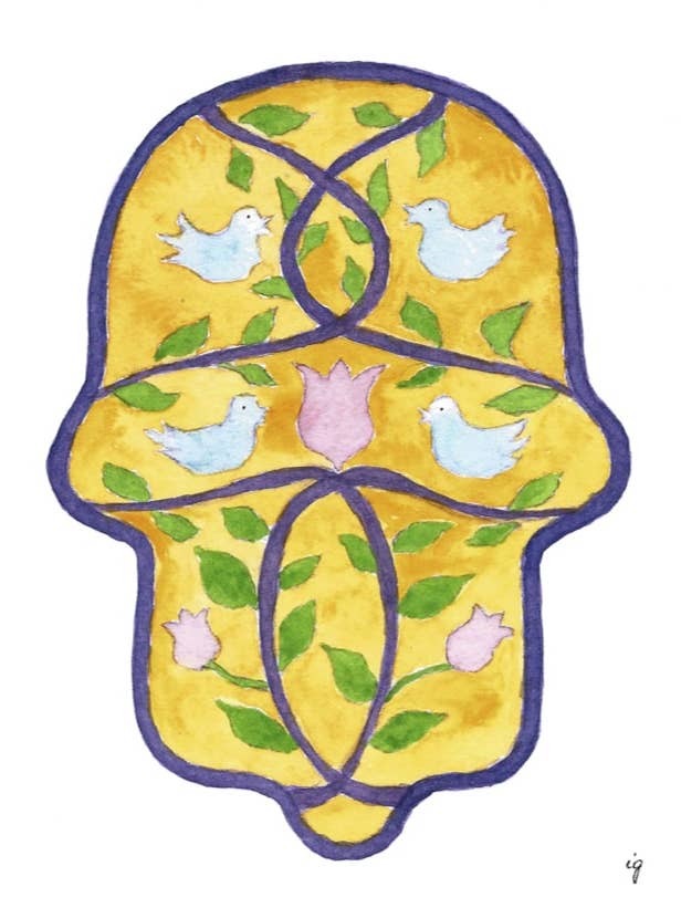 Gul Hamsa för wholesale av SAS {Seattle Art Studio}