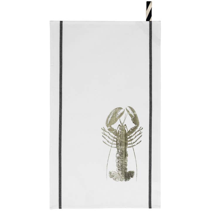 Lobster Tea Towel Gold Or White 50 x 70 for wholesale by Maison Vivaraise & La Cerise sur le Gâteau