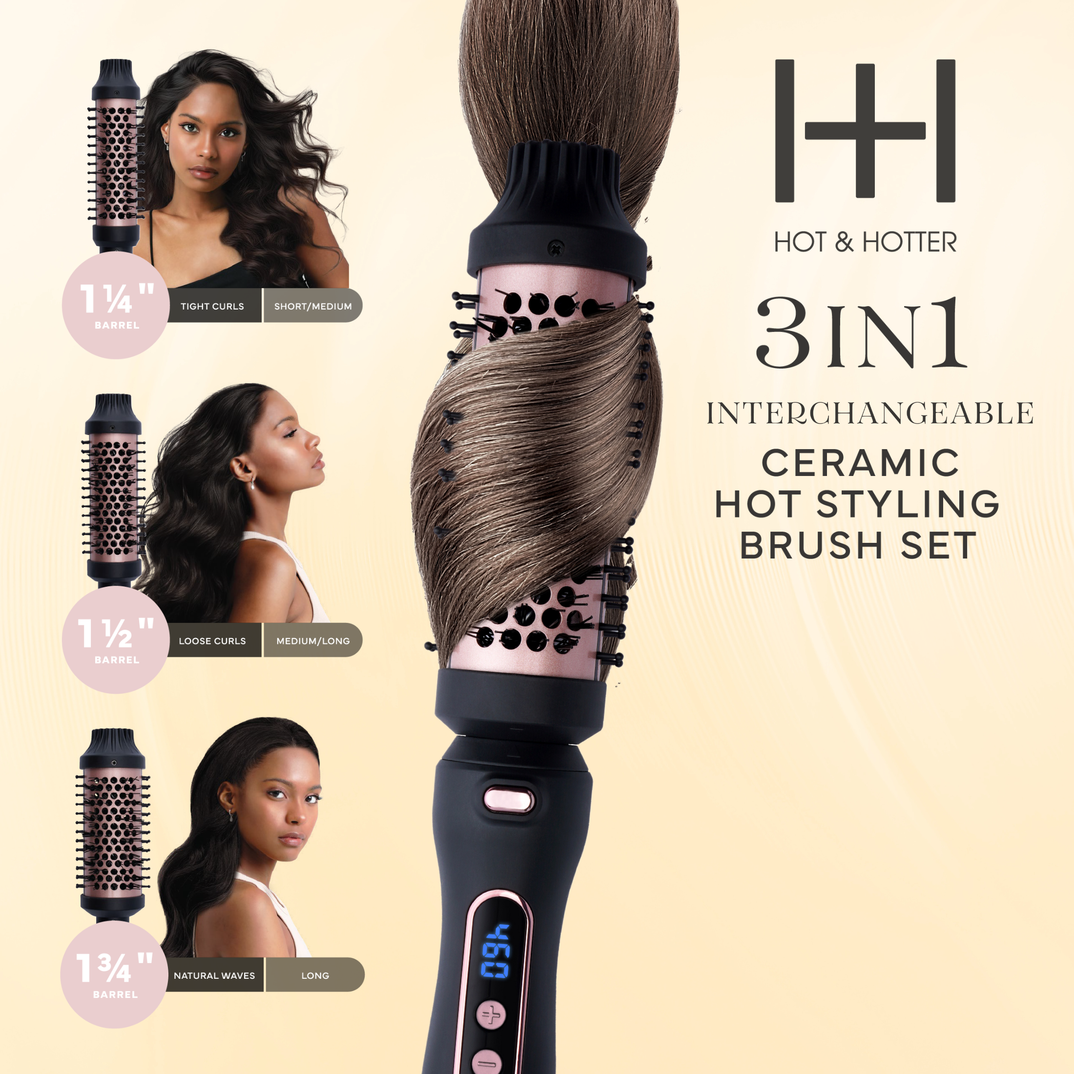 Annie International, Inc. - Vente Fers à friser - Brosse Chauffante Céramique 3 en 1 Hot & Hotter1