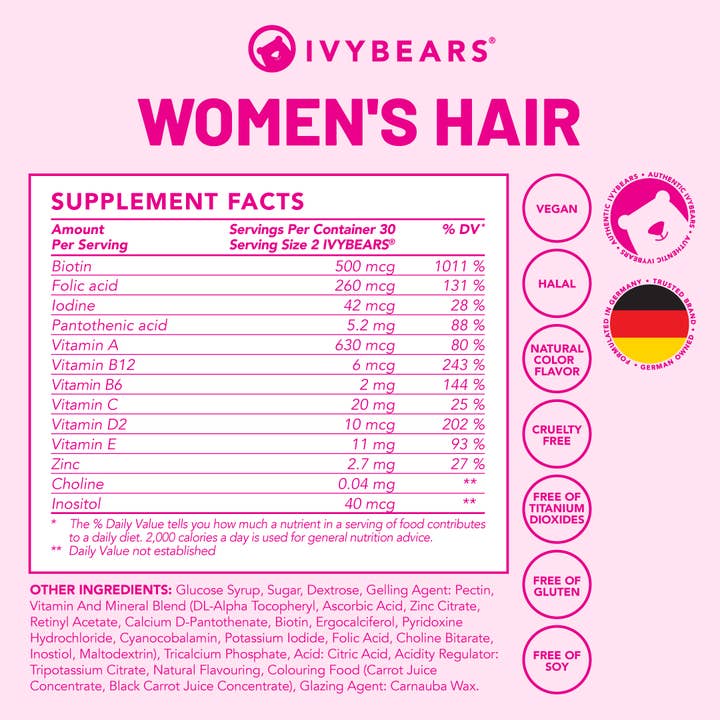 IvyBears – wholesale Oral supplement/vitamin – Women's Hair Vitamins | Vegan Hair Growth5