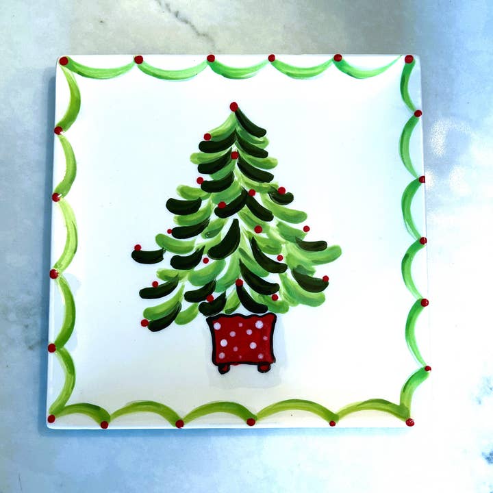 Kricket Lane Designs - Wholesale Decorative Plate/Dish/Bowl - Holiday Tree Ceramic Plate1