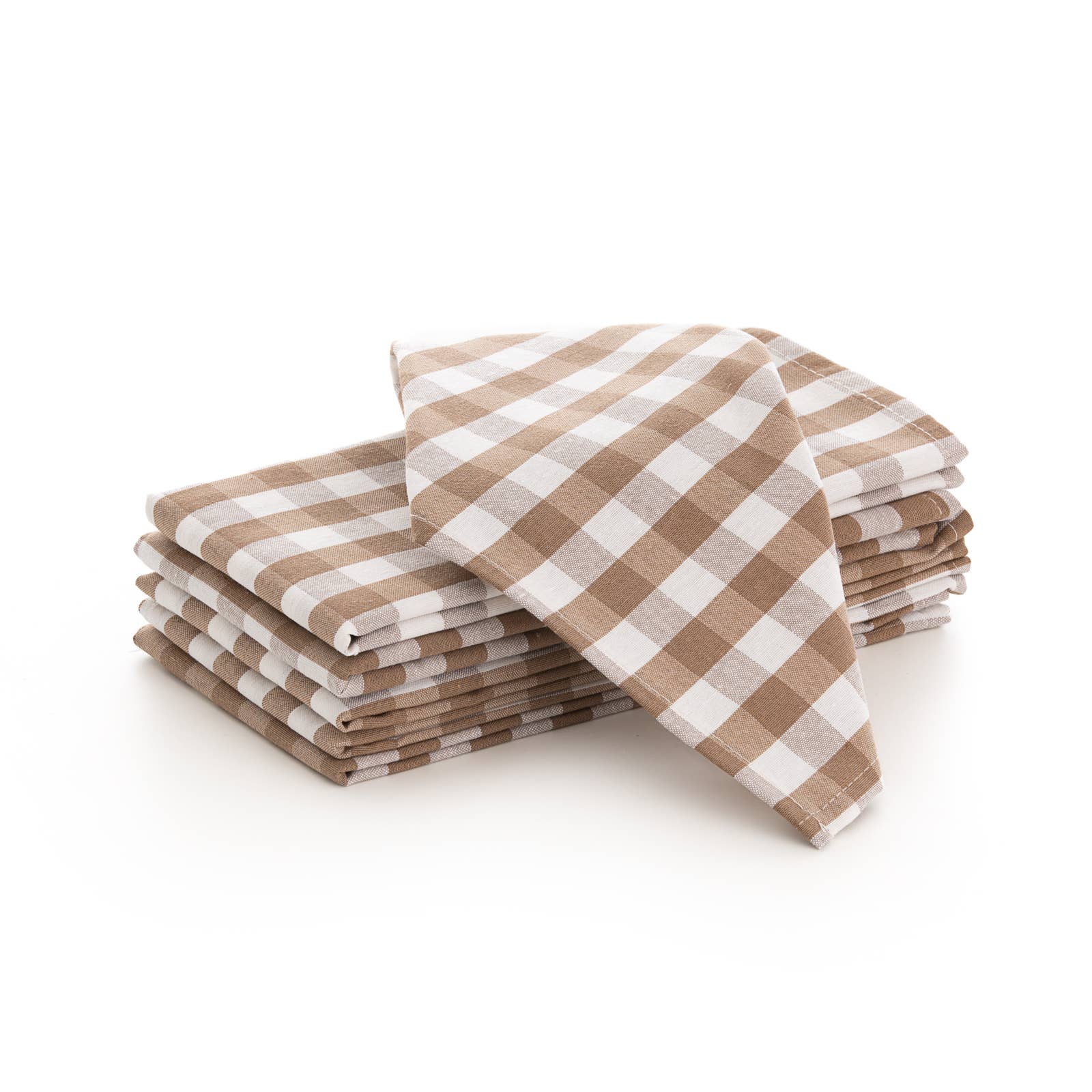 GAMUSI - Wholesale Dinner & Cloth Napkin - Set of 6 cotton fabric napkins with gingham checks 45x45 cm9