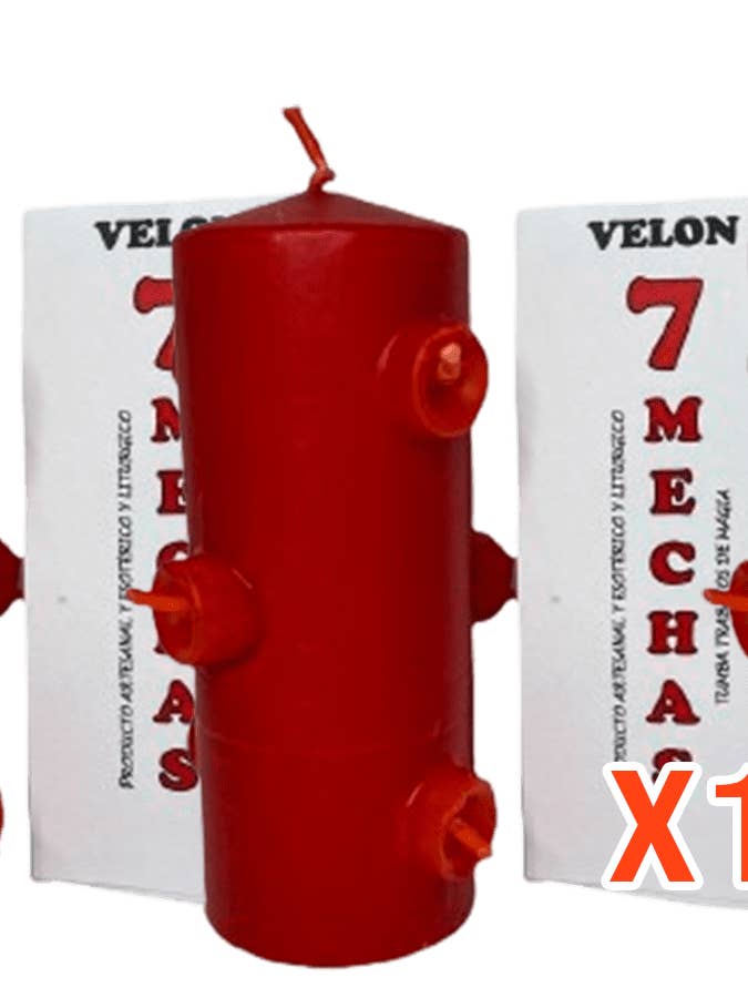 Lote 7 Mechas Rojo para venta al por mayor de VELAS SORT DESDE 1999 SCP